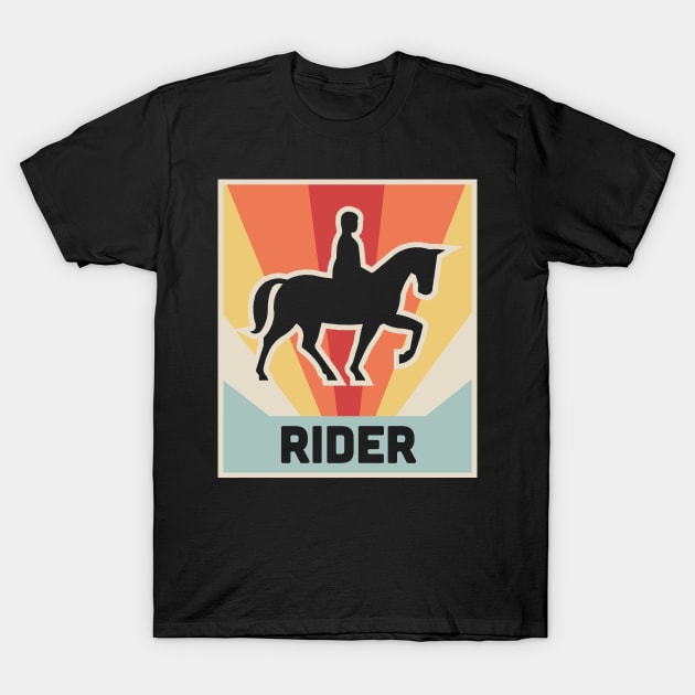 RIDER | Vintage Horseback Riding Poster T-Shirt by MeatMan